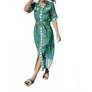 NEW BRITON COURT elena midi dress in jade green